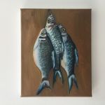 three fishes, oil on linen 0.24x0.30m (sold)