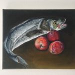 fish and prunes, oil on linen 0.24x0.30m, SOLD