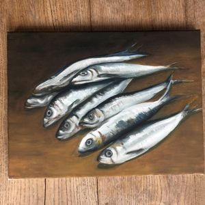 herring, oil on linen, 0,30 x 0,40 m SOLD