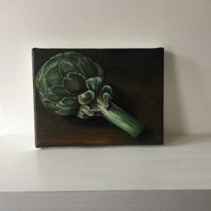 artichoke, oil on linen 0.18 x 0.24 m, SOLD