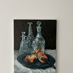 wild peaches, oil on linen 0.30 x 0.40 m E375