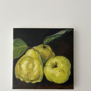 quinces, oil on linen 0.20 x 0.20 m E225