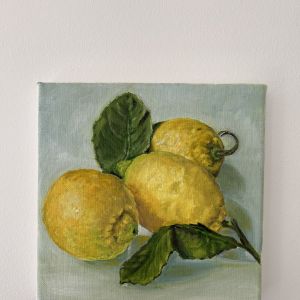 lemons, oil on linen, 0.20 x 0.20m, SOLD